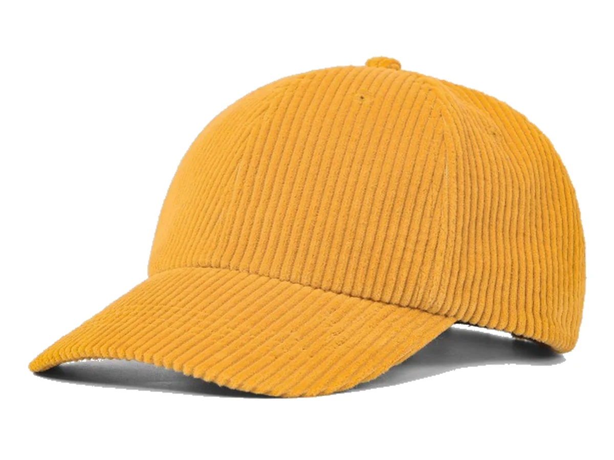 Custom mustard corduroy 6-panel cap with a structured crown for seasonal retail collections - Crownflow Headwear