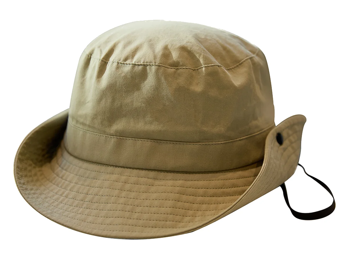 Custom olive cotton bucket hat with a 360-degree brim for outdoor and resort ranges - Crownflow Headwear